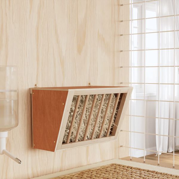 vidaXL Kaninmatare 37x18,5x23 cm massivt grantr&auml;