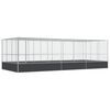 vidaXL Volj&auml;r med utbyggnad silver 725x307x212 cm st&aring;l