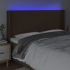 vidaXL S&auml;nggavel LED m&ouml;rkbrun 183x16x118/128 cm tyg