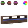 vidaXL Väggmonterad tv-bänk LEDs brun ek 180x31x45 cm