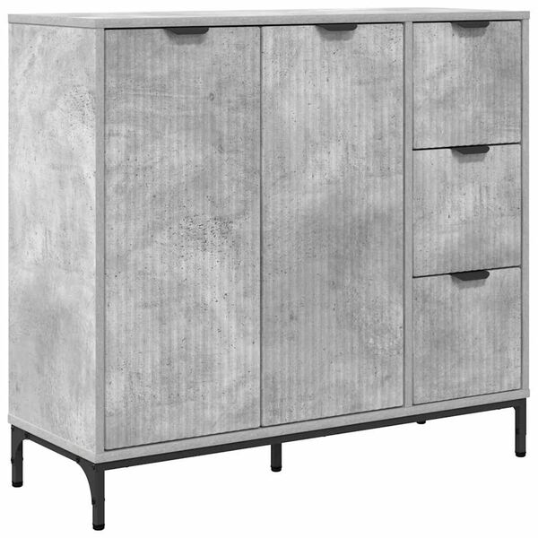 vidaXL Sideboard med låda Betonggrå 89,5 x 33 x 82 cm Konstruerat trä