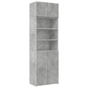 vidaXL F&ouml;rvaringssk&aring;p betonggr&aring; 70x42,5x225 cm konstruerat tr&auml;