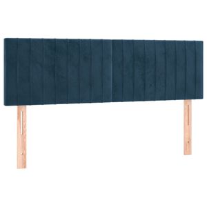 vidaXL Huvudgavlar 2 st m&ouml;rkbl&aring; 72x5x78/88 cm sammet