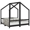 vidaXL S&auml;ngram f&ouml;r barns&auml;ng svart 2x(70x140) cm massiv furu