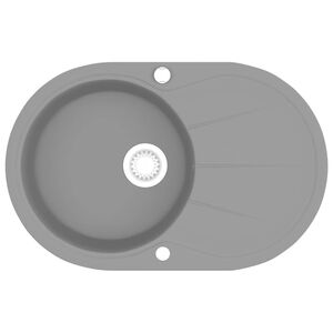 vidaXL Diskho granit enkel oval gr&aring;
