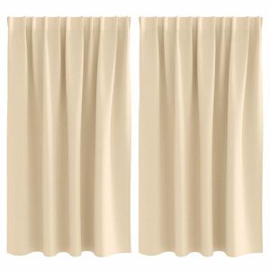 vidaXL M&ouml;rkl&auml;ggningsgardiner med Ringar 2 pcs Kr&auml;m 140 x 140 cm