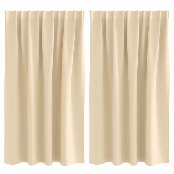 vidaXL M&ouml;rkl&auml;ggningsgardiner med Ringar 2 pcs Kr&auml;m 140 x 140 cm