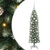 vidaXL Konstgjort smalt jultr&auml;d Gr&ouml;n och Vit 120 cm