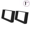 vidaXL Soffbordsben U-formade 2 st svarta 60x(30-31) cm st&aring;l