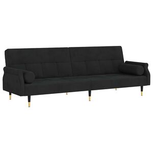 vidaXL B&auml;ddsoffa med dynor svart sammet