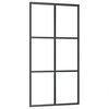vidaXL Skjutdörr med beslag svart 102x205 cm ESG-glas