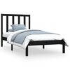 vidaXL S&auml;ngram svart massiv furu 90x190 cm