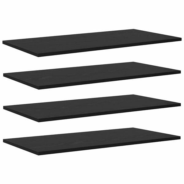 vidaXL Bokhylla Br&auml;da 4 pcs Svart 80 x 40 x 1,5 cm Konstruerat tr&auml;