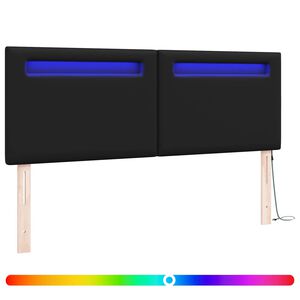 vidaXL LED huvuddyna Svart 144 cm Konstl&auml;der
