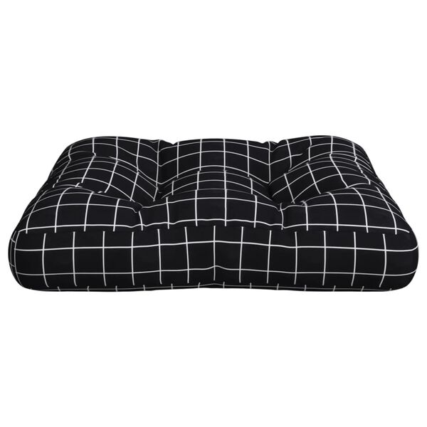 vidaXL Dyna f&ouml;r pallsoffa svart rutm&ouml;nster 60x61,5x10 cm Oxford-tyg