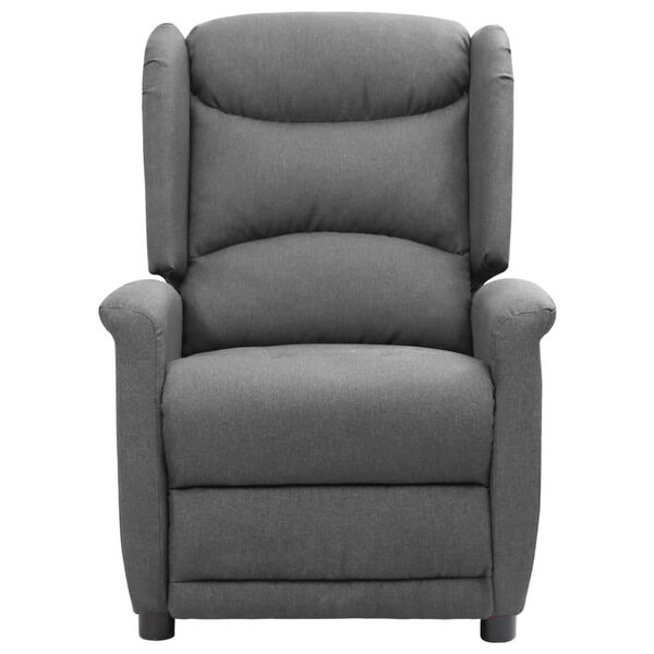 vidaXL Massagefåtölj ljusgrå tyg