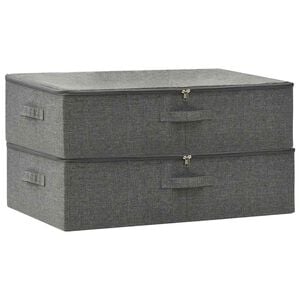 vidaXL F&ouml;rvaringsl&aring;da 2 st tyg 70x40x18 cm antracit