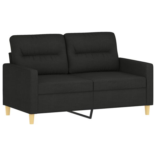 vidaXL 2-sits soffa med prydnadskuddar svart 120 cm tyg