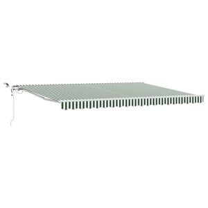 vidaXL Utdragbar markis Gr&ouml;n och Vit 450 &times; 300 cm Polyester