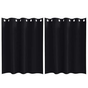 vidaXL M&ouml;rkl&auml;ggningsgardiner med Ringar 2 pcs Svart 140 x 140 cm