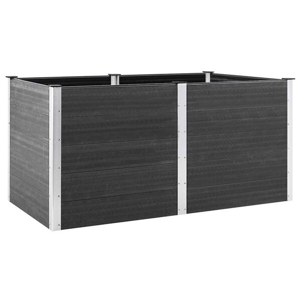 vidaXL Odlingslåda upphöjd grå 200x100x91 cm WPC