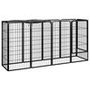 vidaXL Hundbur 10 paneler svart 50x100 cm pulverlackerat st&aring;l