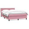 vidaXL Rams&auml;ng med madrass rosa 140x210 cm sammet