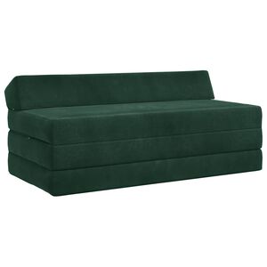 vidaXL F&auml;llbar Soffbed M&ouml;rkgr&ouml;n 120 x 60 x 49 cm Tyg