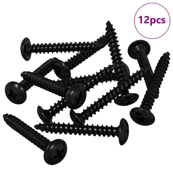 vidaXL G&auml;ngspik 12 pcs Svart M4 x 28 mm St&aring;l