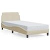 vidaXL Bed Frame with Headboard "Dover" Cream 90x200 cm Fabric