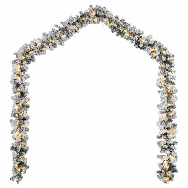 vidaXL Julgirlang med LED-lampor grön 20 m PVC