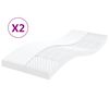 vidaXL Skummadrasser 2 st vit 100x200 cm 7-zoner h&aring;rdhet 20 ILD