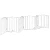 vidaXL Hundgrind med d&ouml;rr vikbar 6 paneler vit 300 cm poppel