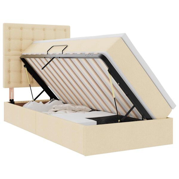 vidaXL F&ouml;rvaringss&auml;ng med madrass Kr&auml;m 90 x 190 cm Polyester