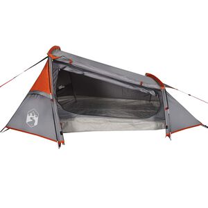 vidaXL Campingt&auml;lt tunnel 2 personer gr&aring; och orange vattent&auml;tt