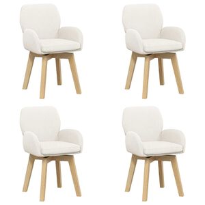 vidaXL Sv&auml;ngande Matstolar 4 st Boucl&eacute; Gr&auml;ddvit 54 x 58 x 87 cm