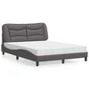 vidaXL Bed with Mattress "Hvar" Grey 140x200 cm Faux Leather