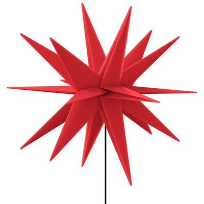 vidaXL Stjärna med LED med spett vikbar röd 57 cm