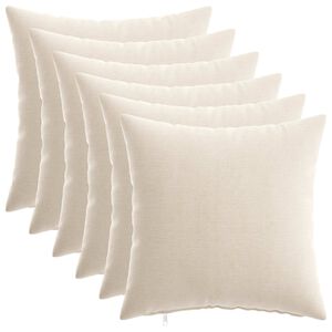 vidaXL Kudd&ouml;verdrag 6 st HEERLEN Gr&auml;ddvit 30 x 30 cm Chenilletyg