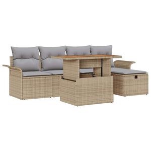 vidaXL Tr&auml;dg&aring;rdsoffset 6 st Beige konstrotting