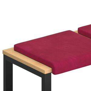 vidaXL B&auml;nk kudde 2 st Sammet Vinr&ouml;d Djup 35 cm