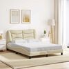 vidaXL Bed Frame without Mattress "Hvar" Cream 140x190 cm Fabric