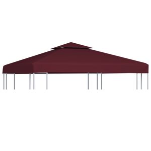 vidaXL Paviljongtak med ventilering 310 g/m&sup2; 3x3 m vinr&ouml;d