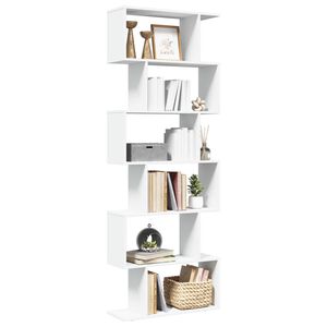 vidaXL Bokhylla/Rumsavdelare 6 hyllor vit 70x24x193 cm konstruerat tr&auml;