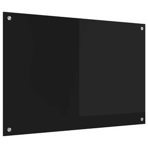 vidaXL Köksplånbak Svart 90 x 60 cm härdat glas