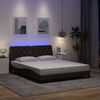 vidaXL Bed Frame with LED without Mattress Dark Brown 160x200 cm Fabric