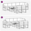 vidaXL Utomhussoffset med kudde 9 pcs Naturlig och Gr&auml;dde