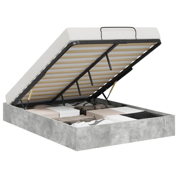 vidaXL Ottoman S&auml;ngram Betonggr&aring; 135 x 190 cm Konstruerat tr&auml;