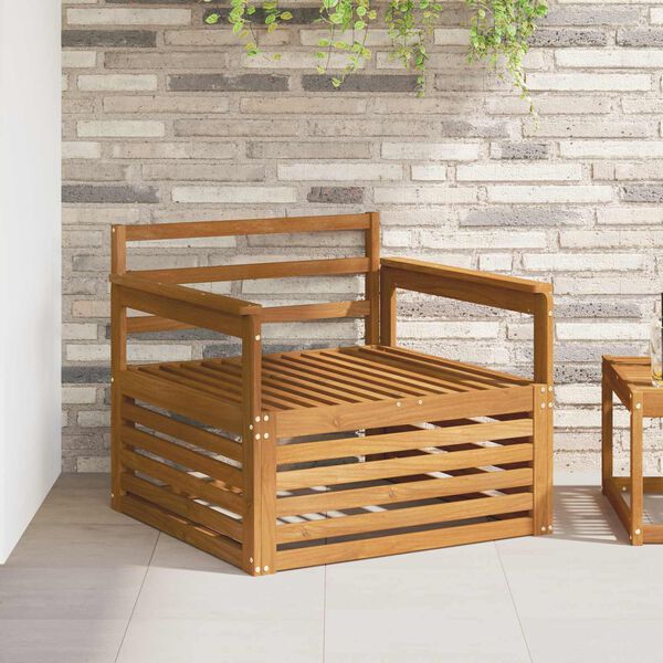 vidaXL 2 Stycke Sofa med armst&ouml;d Massivt Akaciatr&auml; Naturf&auml;rg