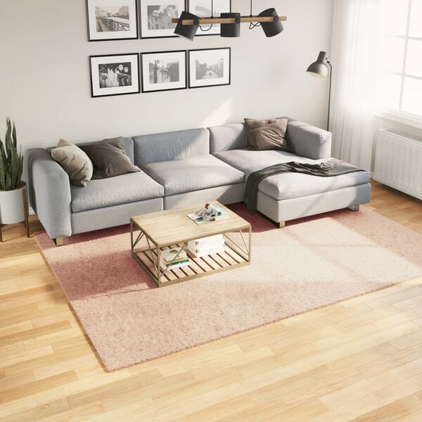 vidaXL Mjuk matta HUARTE med kort lugg tv&auml;ttbar rosa 200x280 cm